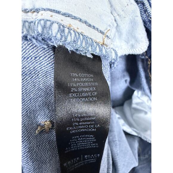 White House Black Market Jeans Womens 6 Blue Mid Rise Skinny Leg Distressed - Picture 10 of 13